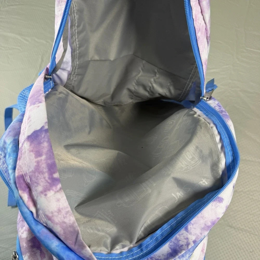 JanSport Big Student Tie Dye Backpack Blue Purple Pink School Bookbag Mesh